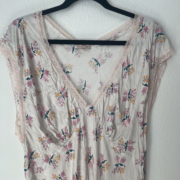 Morgan Lane Cordelia Lace Trimmed Floral Print Satin Nightgown Sz Xl Cottagecore - Picture 3 of 8